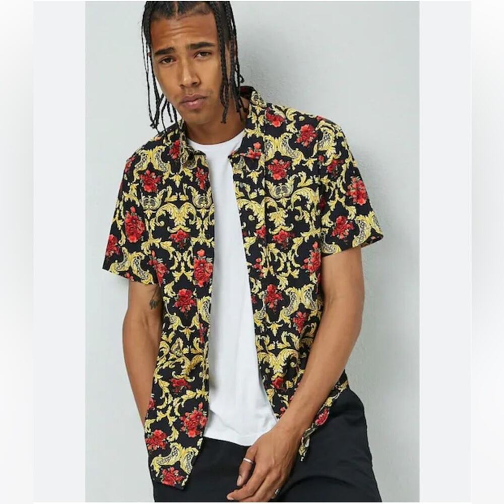 Cactus Man paisley floral print button down shirt - Picture 6 of 8